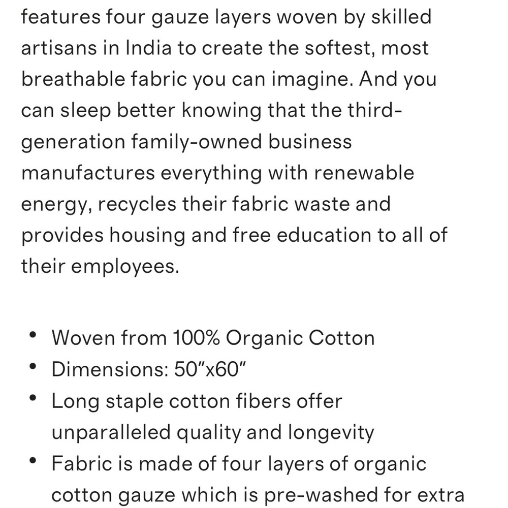 Quince organic air gauze, throw NEW! - Picture 6 of 9